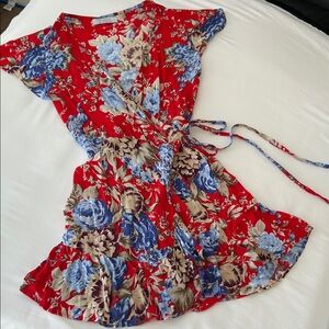 Auguste The Label Texan Bloom Mini Wrap Dress US4